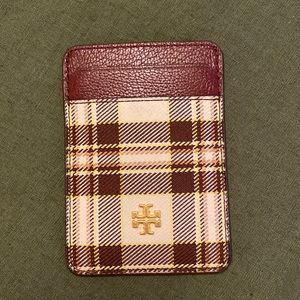 Tory Burch Blake Plaid Card Case